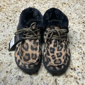 Hey Dude Leopard Nut Britt fur lined Bootie